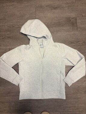 Uniqlo Light Heather Gray Full-Zip Hooded